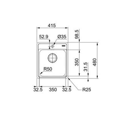 Кухонная мойка FRANKE из нержавеющей стали BCX 610-42 TL (стоп-вентиль в комплекте)