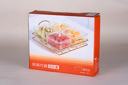 Менажница 4-х секционная на металлической подставке (24х20х9 см) 