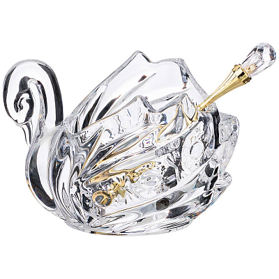 Икорница с ложкой "MUZA CRYSTAL" (11х7х8,5 см)
