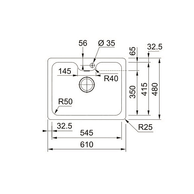 Кухонная мойка FRANKE из нержавеющей стали BCX 110-55 TL (стоп-вентиль в комплекте)