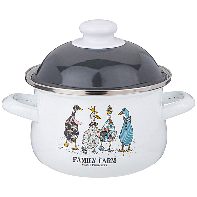 Кастрюля эмалированная "Family Farm" (1,5 л)