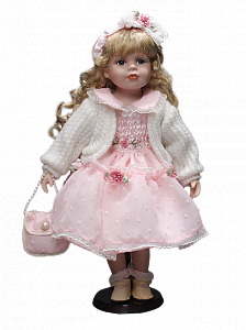 Кукла фарфоровая на подставке (40 см)