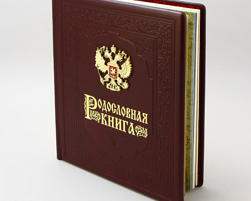 Альбом Родословная Книга "Гербовая " кожаный переплет, с чеканным гербом