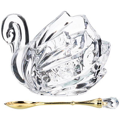 Икорница с ложкой "MUZA CRYSTAL" (11х7х8,5 см)